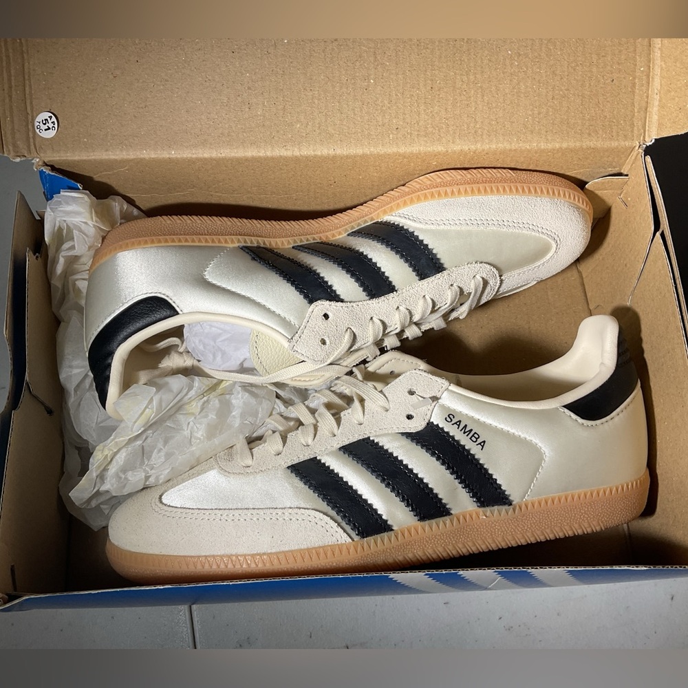 adidas Samba Cream and Black Sneakers